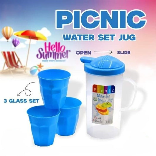 Portable Plastic Jug And 6 Glass
